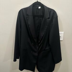 Oversized Elegant Black Women's Blazer